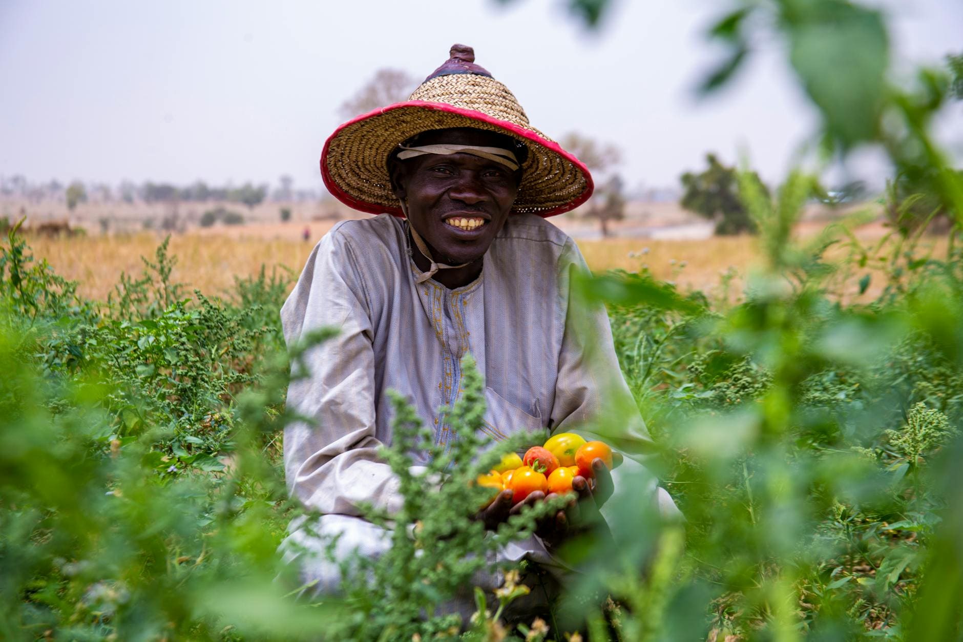 Farmer with harvest